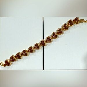 18-karat gold-filled garnet bracelet